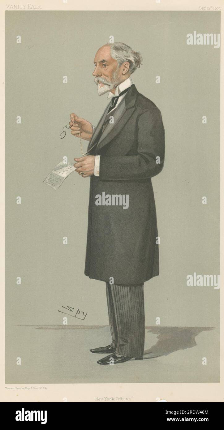 Vanity Fair: Newspapermen; 'New York Tribune', Mr. Whitelaw Reid, September 25, 1902 1902 by Leslie Ward Stock Photo