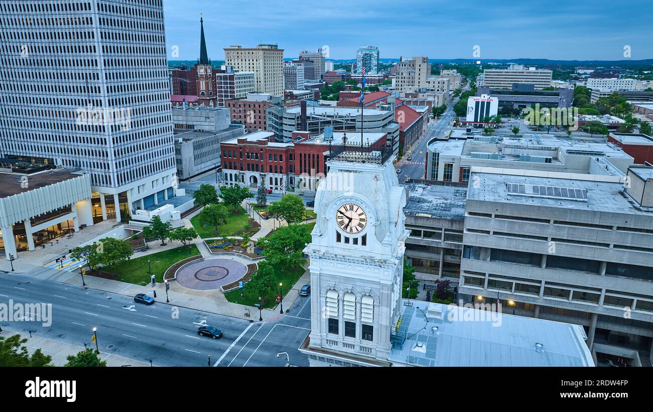 Downtown riverfront hotels and skyscraper buildings Ohio River