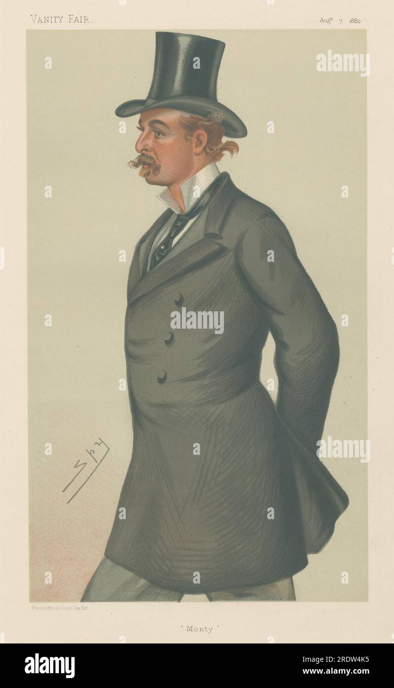 Politicians - Vanity Fair - 'Monty'. Mr. Montague John Guest. August 7, 1880 1880 by Leslie Ward Stock Photo