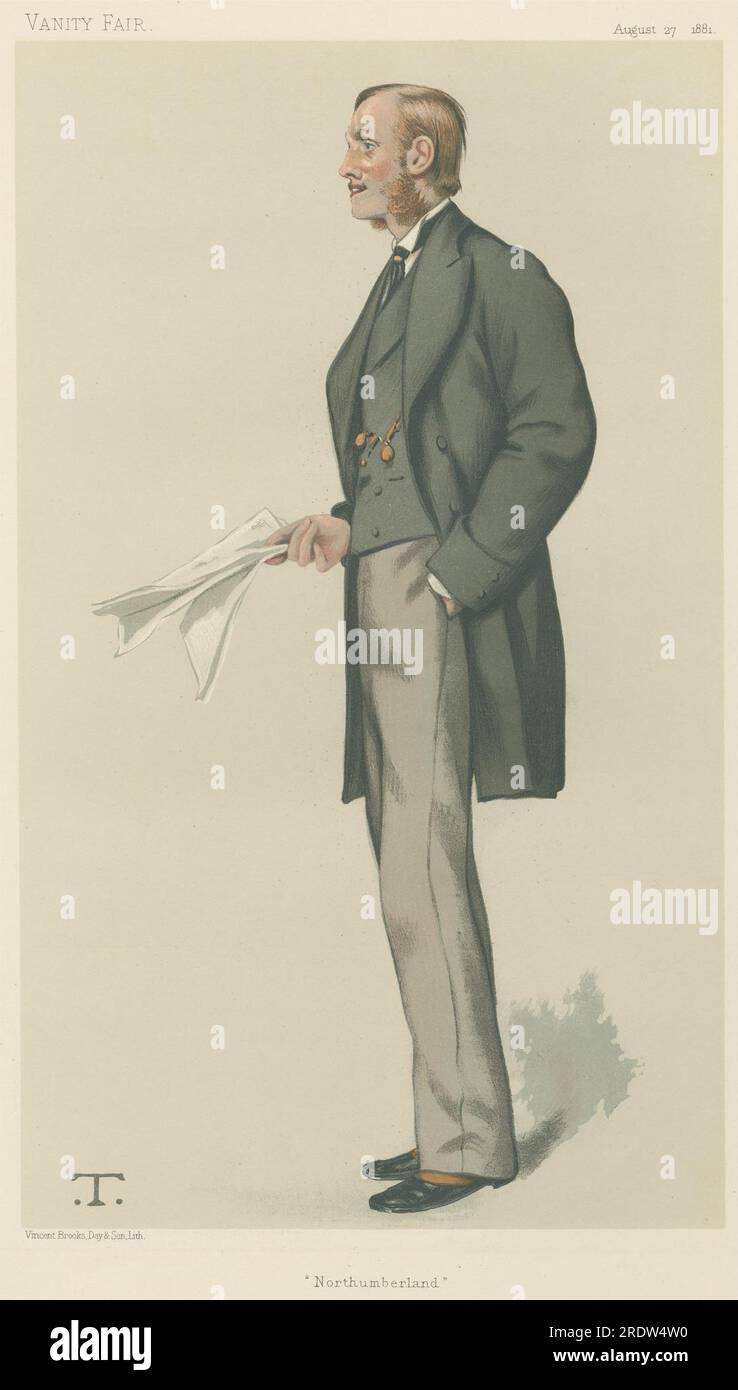 Politicians - Vanity Fair. 'The Hume of Percy'. The Duke of Northumberland. 14 June 1884 1884 by Leslie Ward Stock Photo