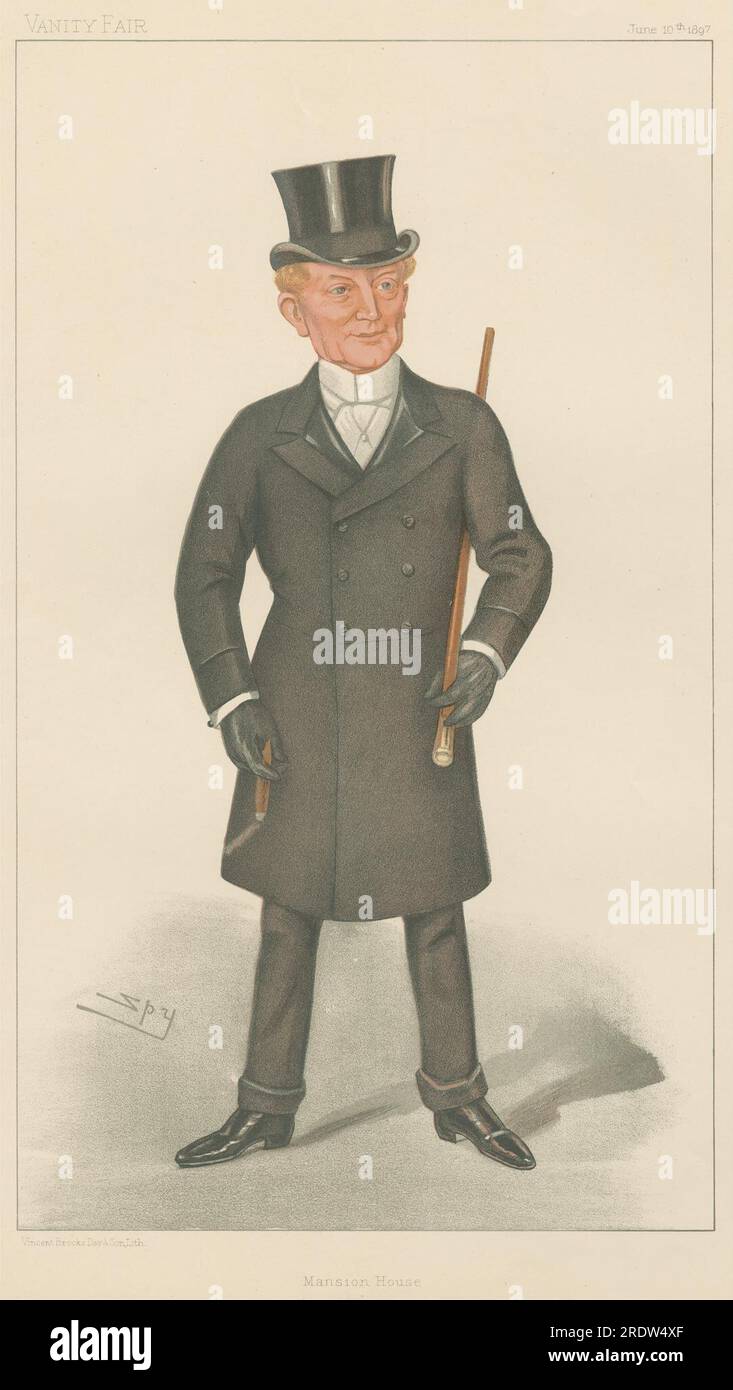 Politicians - Vanity Fair. 'Mansion House'. The Rt. Hon. George Faudel Phillips'. 10 June 1897 1897 by Leslie Ward Stock Photo