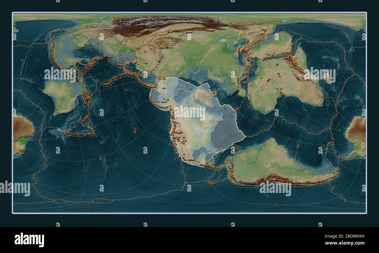 North American tectonic plate on the Wiki style elevation map in the ...