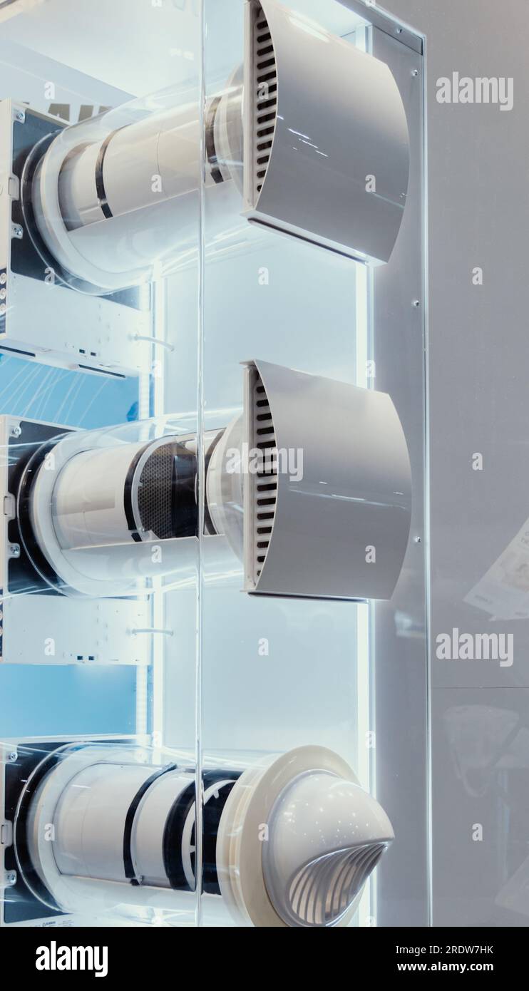 Household fan for air extraction in houses and apartments. Internal