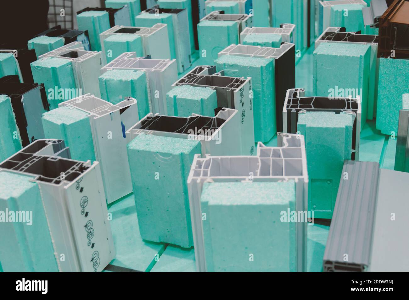 Samples of insulation of plastic windows Stock Photo Alamy