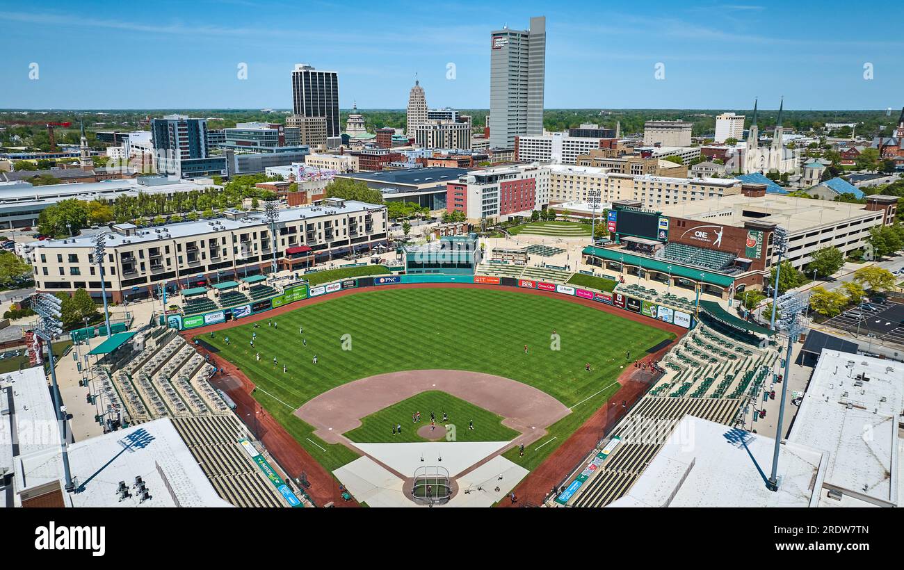 Aerial baseball game Parkview Field Tin Caps Stadium ballpark baseball