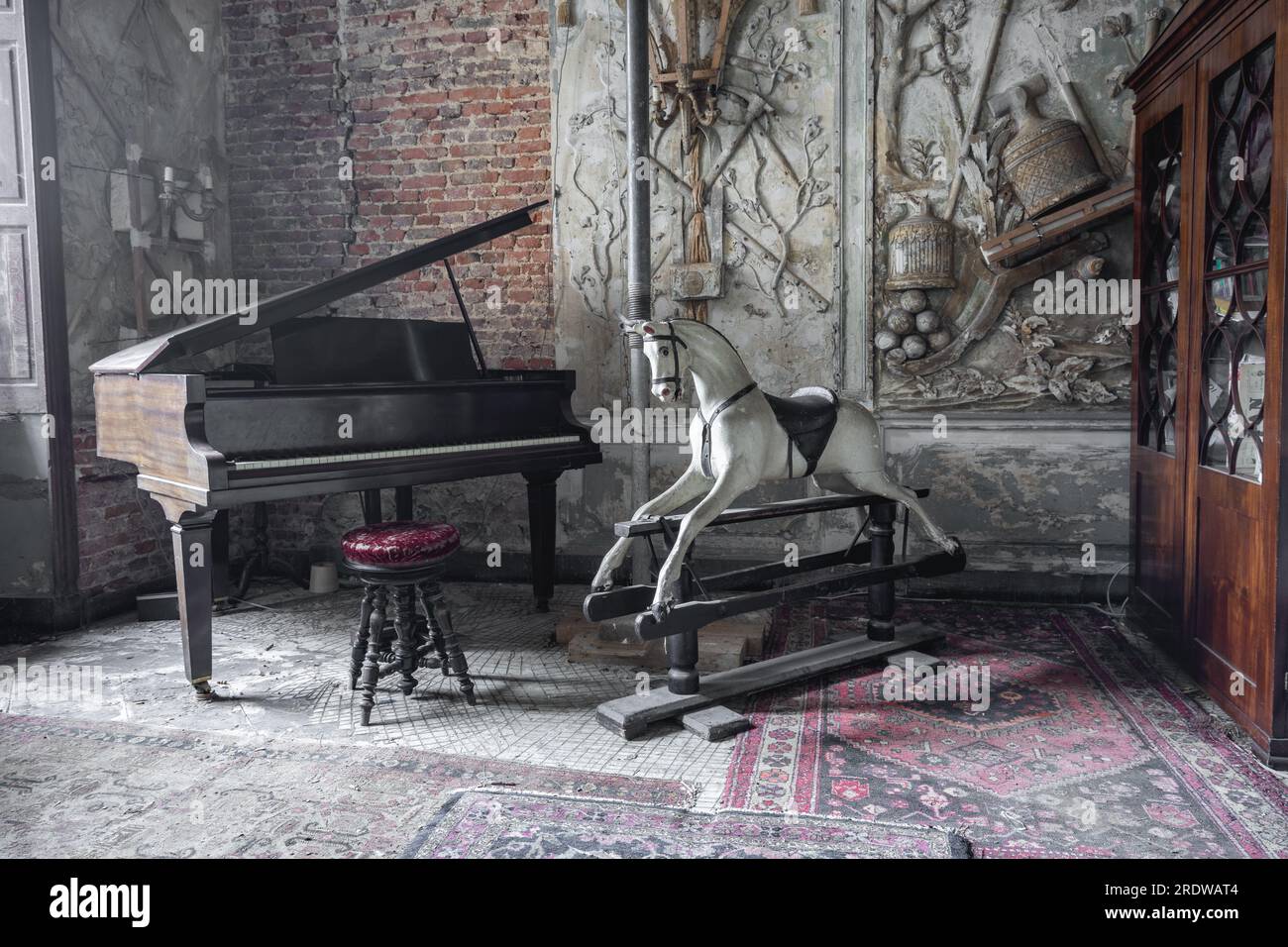 Old abandoned Mansion somewhere in Belgium. Stock Photo