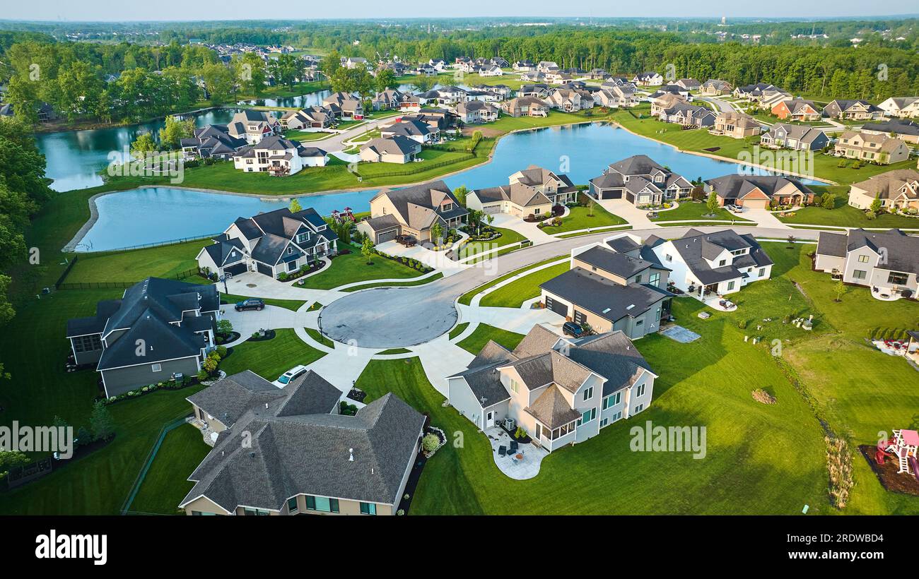 Large pond rich neighborhood culdesac milliondollar homes mini