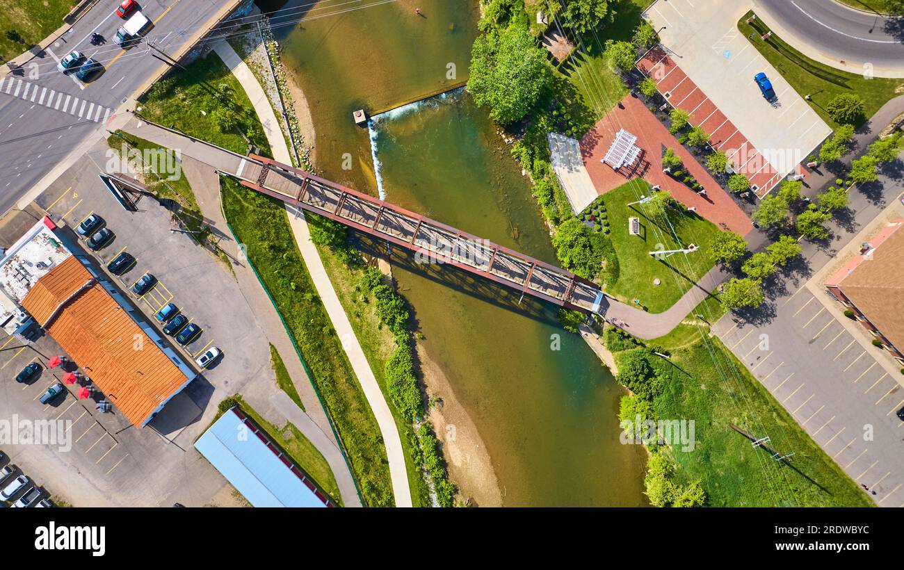 Drone shot small river bridge hi-res stock photography and images - Alamy
