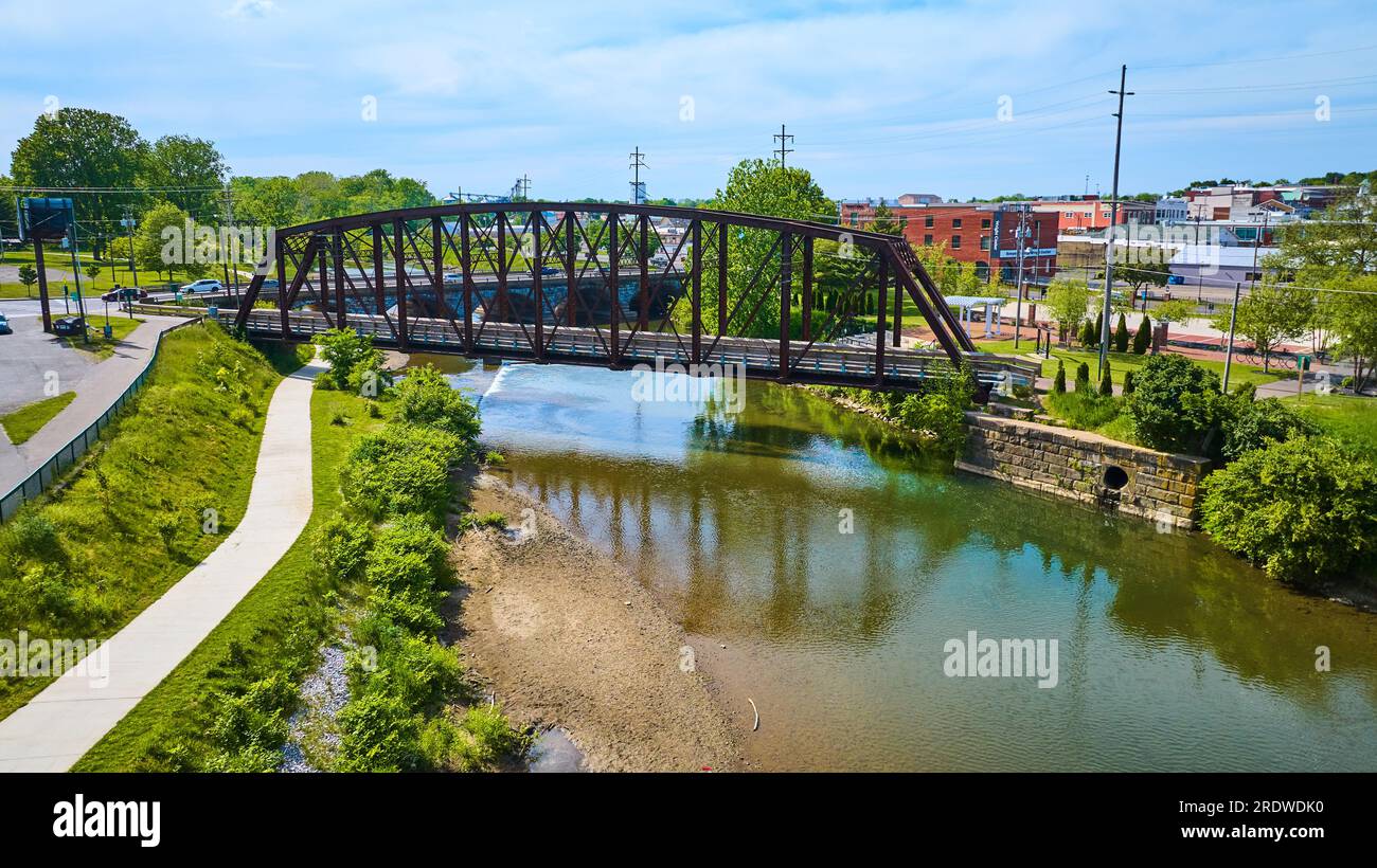 Drone shot small river bridge hi-res stock photography and images - Alamy
