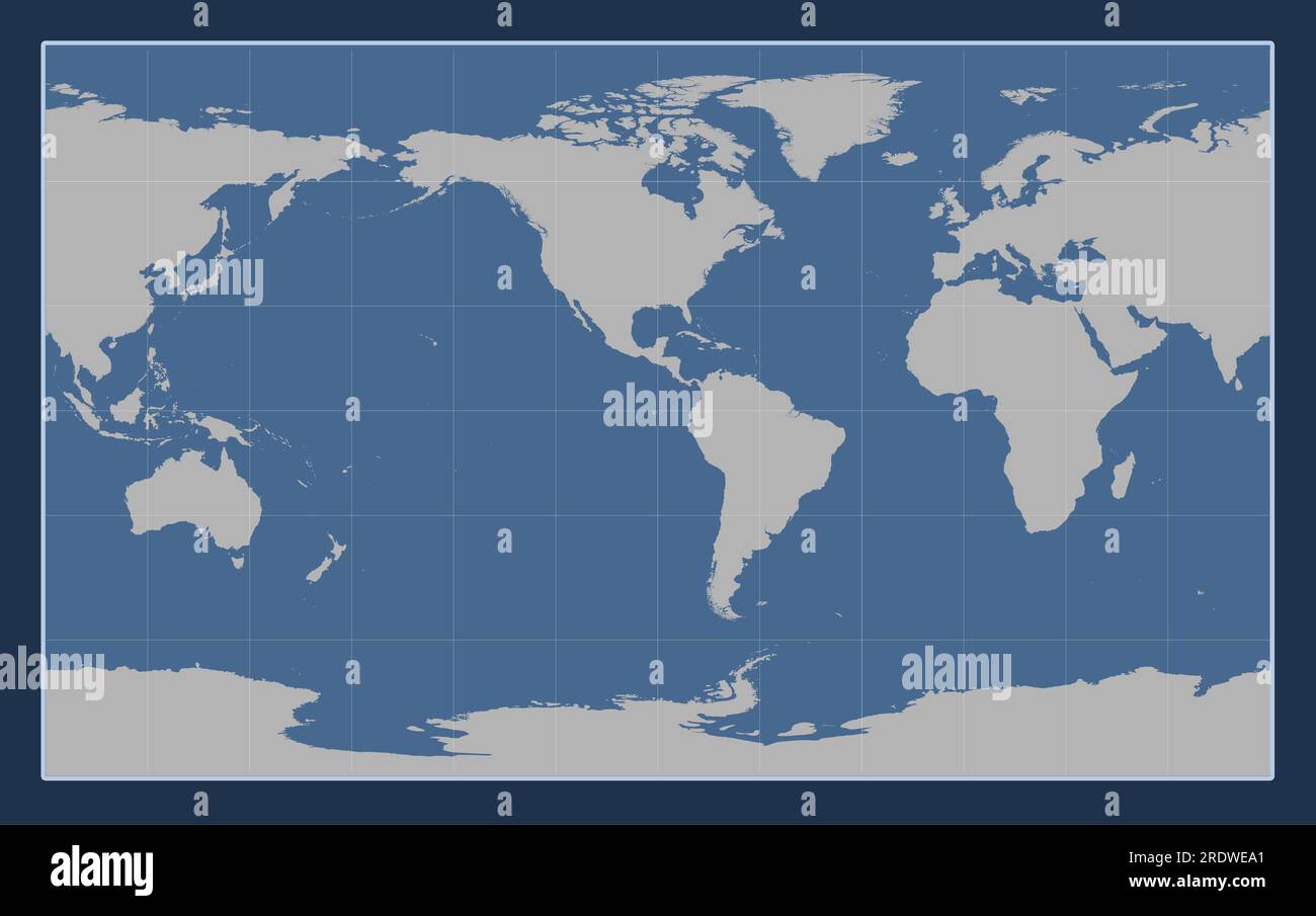 World solid contour map in the Compact Miller projection centered on ...