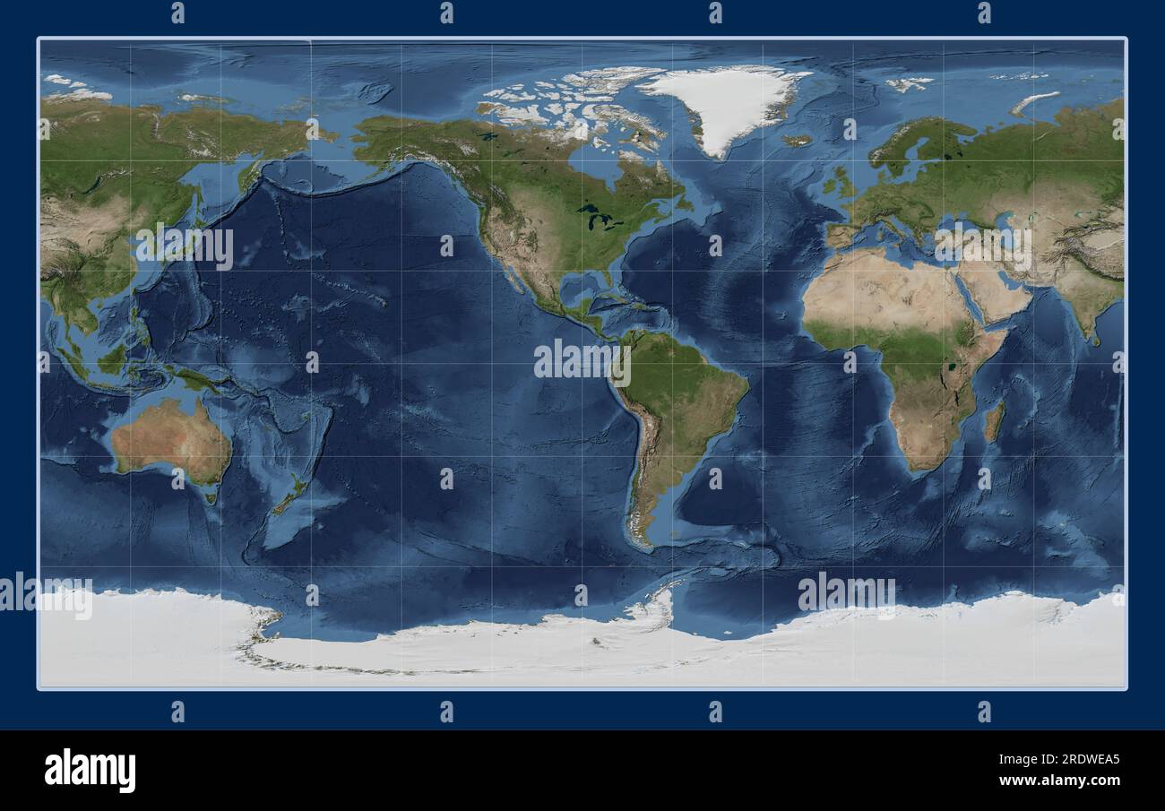 World blue Marble satellite map in the Compact Miller projection ...