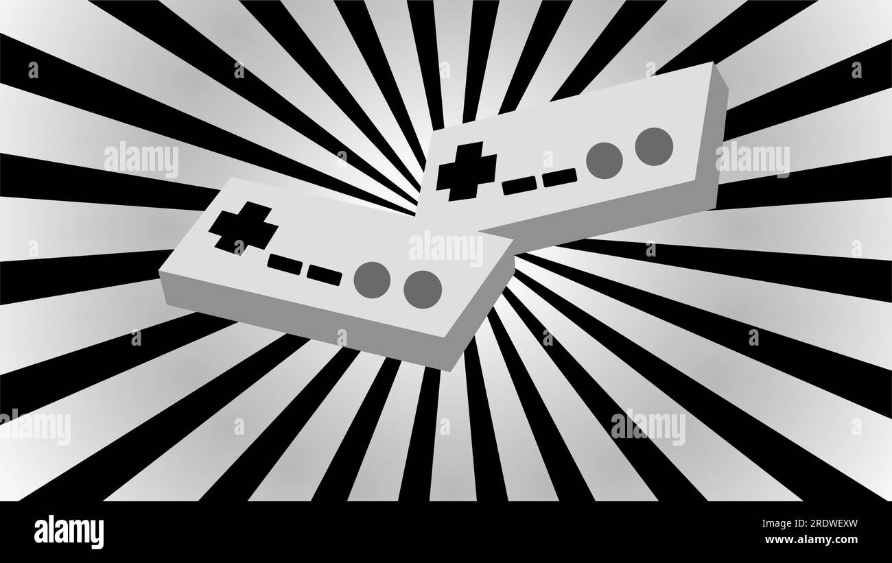 Two black and white old retro antique vintage hipster joysticks