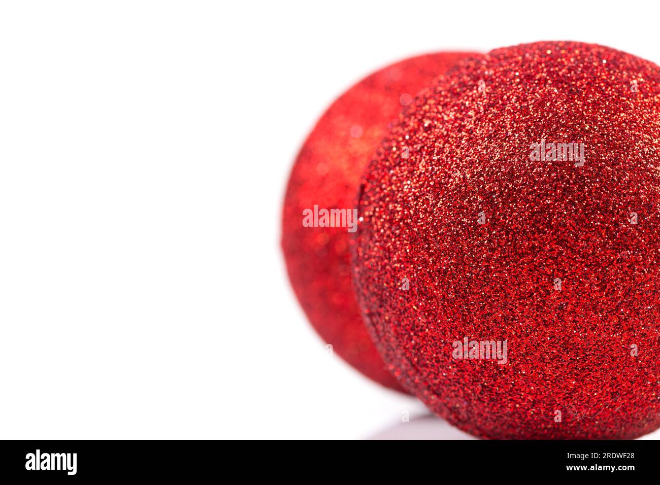 Red christmas ball isolated on white background Stock Photo - Alamy