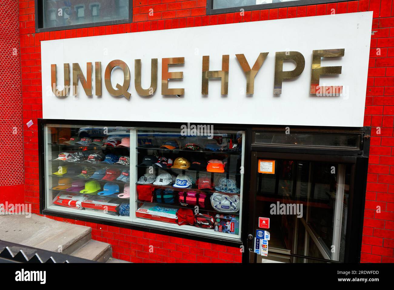 Unique Hype Collection, 10 Elizabeth St, New York, NYC storefront of a streetwear fashion boutique in Manhattan Chinatown. Stock Photo