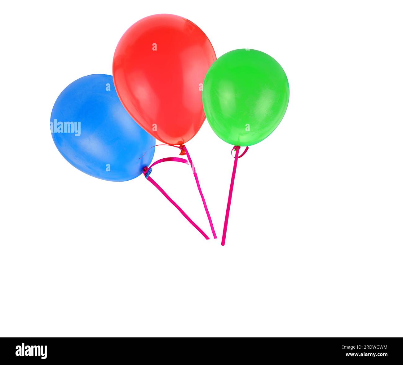 Balloons flying isolated on white background, Stock Photo