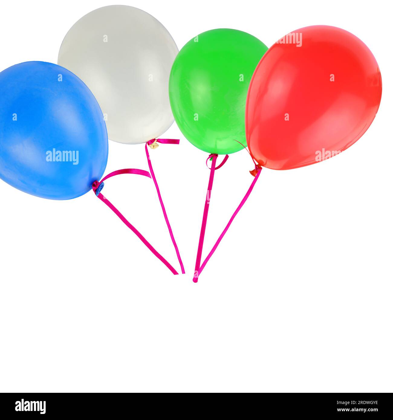 Balloons flying isolated on white background, Stock Photo