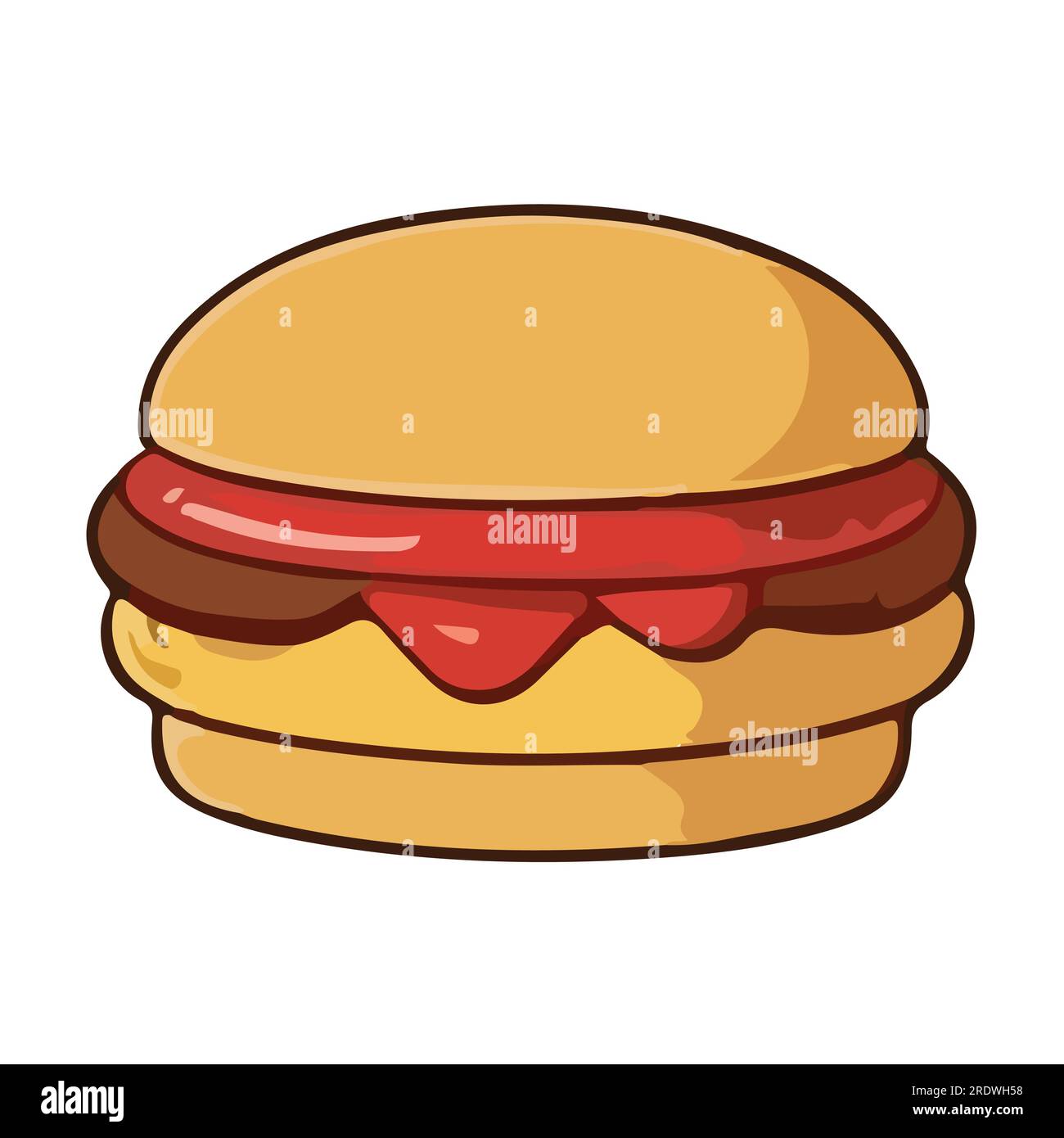 Burger Emoji Vector Design. BBQ Fast Food Art Illustration. Hamburger