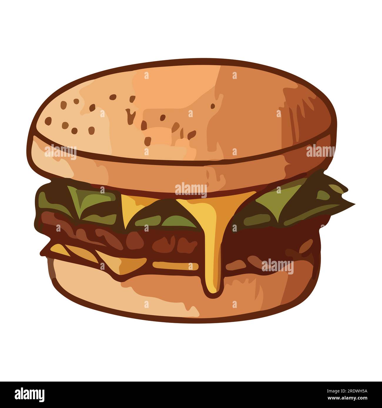 Burger Emoji Vector Design. BBQ Fast Food Art Illustration. Hamburger ...