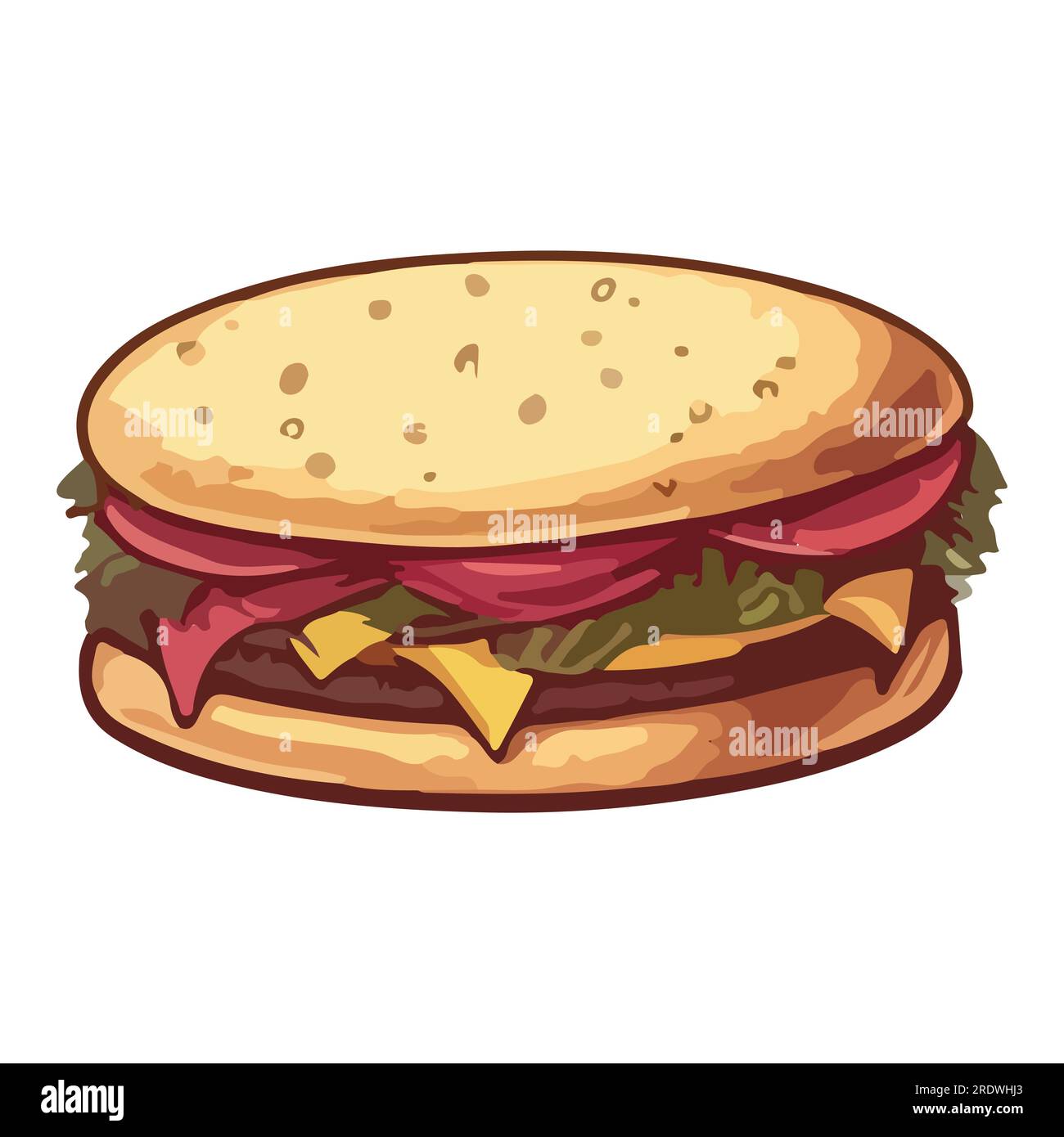 Burger Emoji Vector Design. BBQ Fast Food Art Illustration. Hamburger