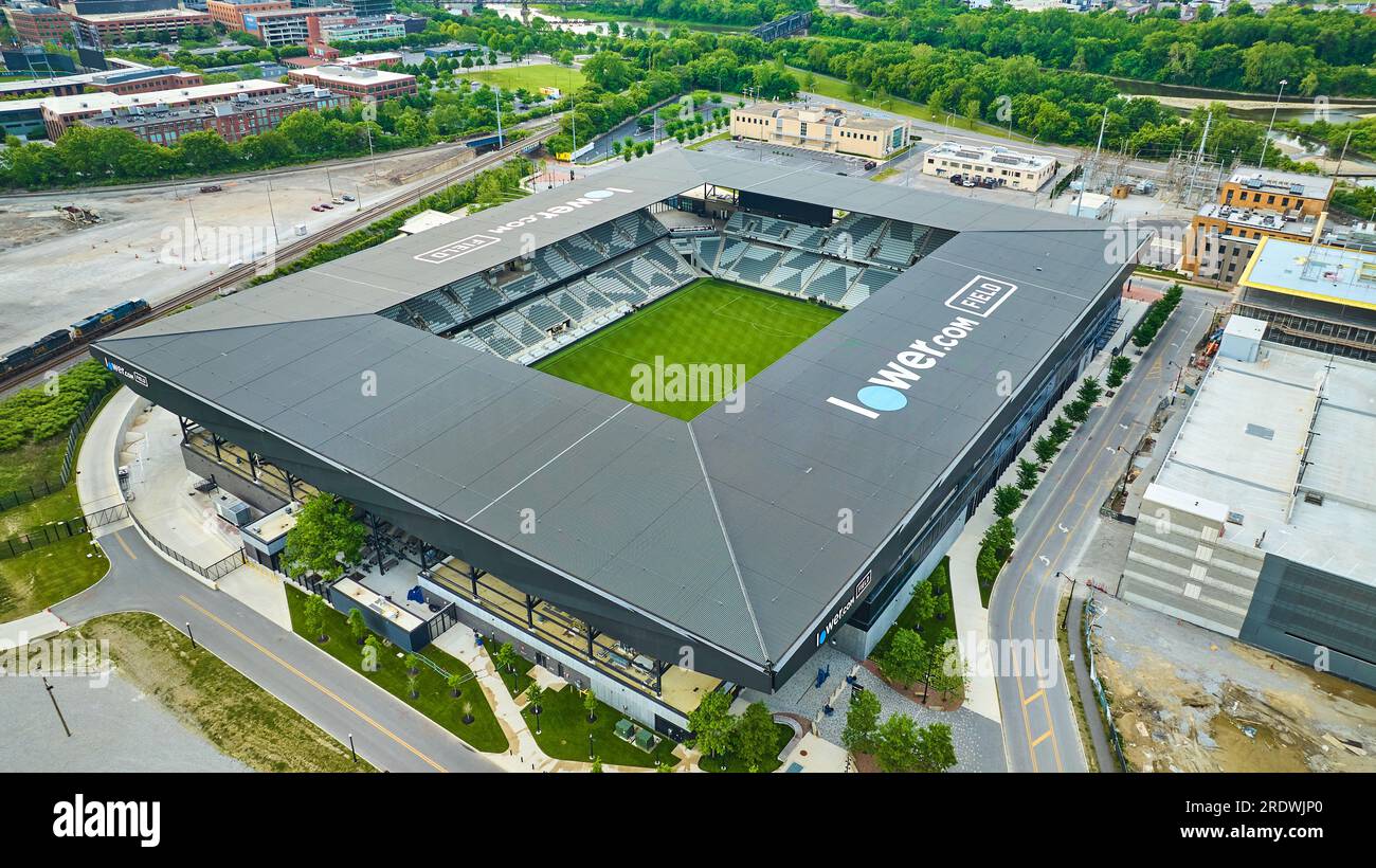 Field soccer stadium Columbus Ohio aerial Stock Photo Alamy