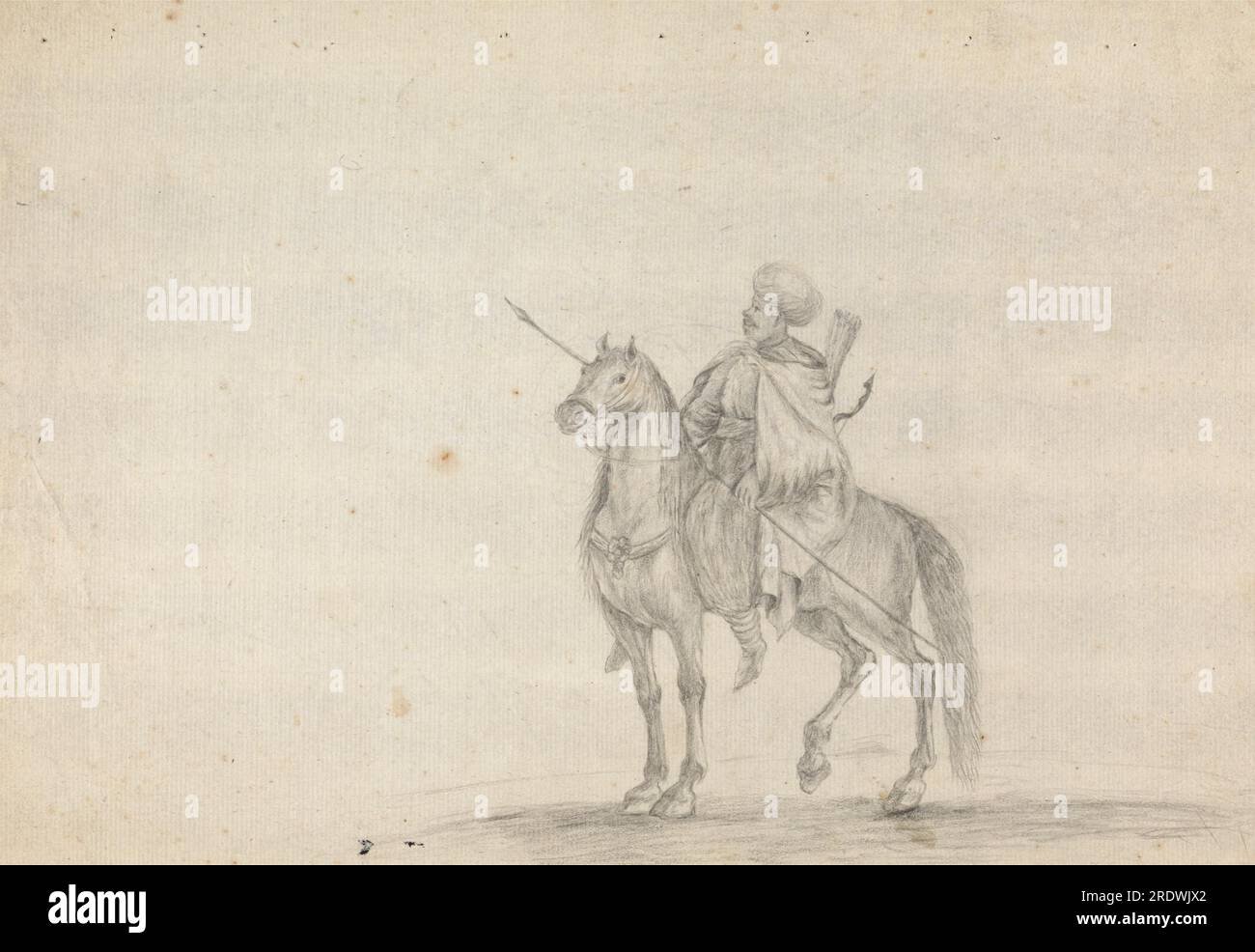 Man on Horseback Carrying a Spear by James Bruce Stock Photo Alamy