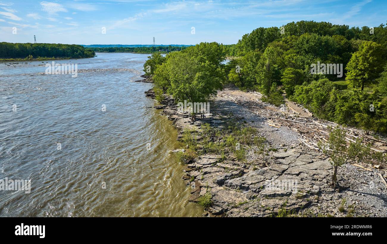 Aerial view river around city hi-res stock photography and images - Alamy