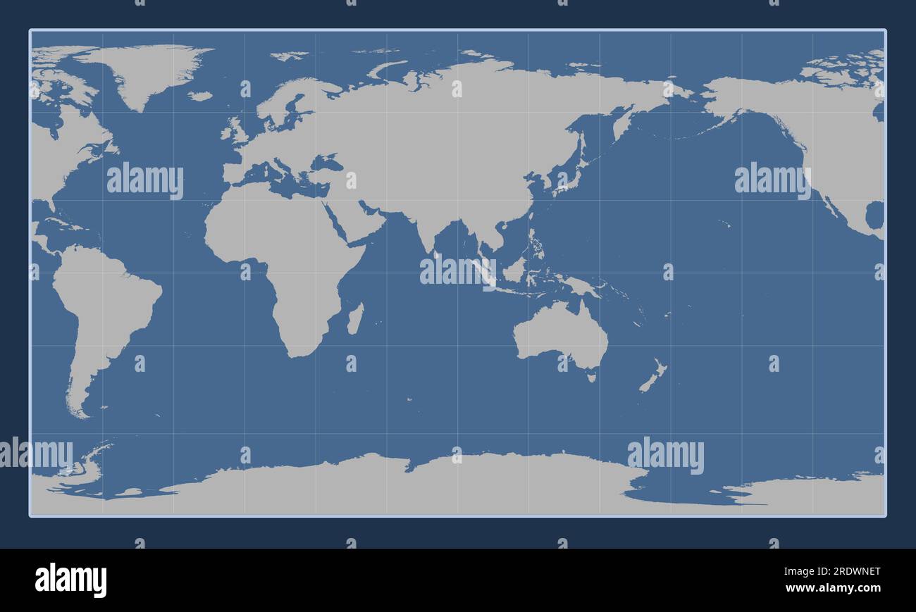 World solid contour map in the Patterson Cylindrical projection ...