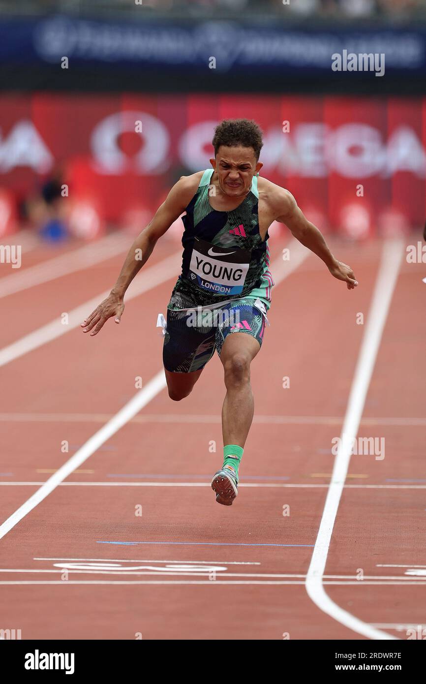 Thomas YOUNG t38 finishing in the 100m in the Wanda Diamond League at
