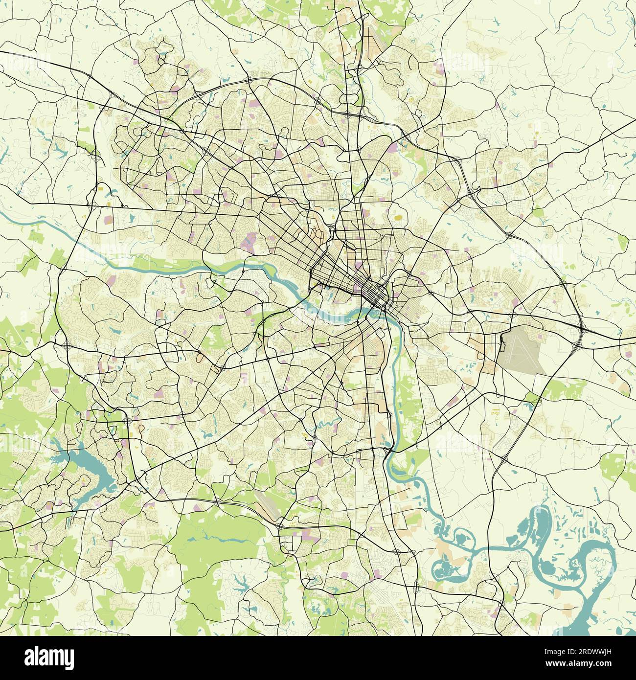 Detailed vector city map of Richmond Virginia USA Stock Vector Image & Art Alamy