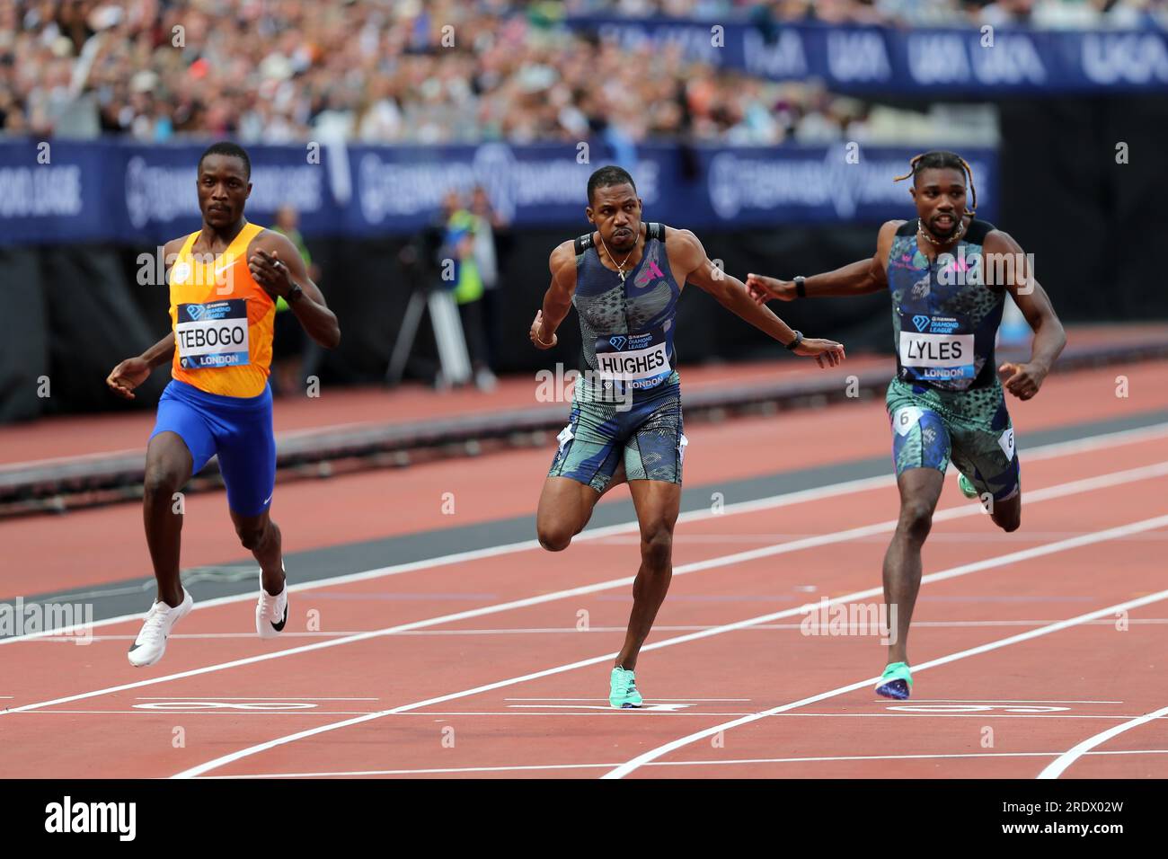 London, UK. 23rd July 23. Zharnel HUGHES (Great Britain), Noah LYLES