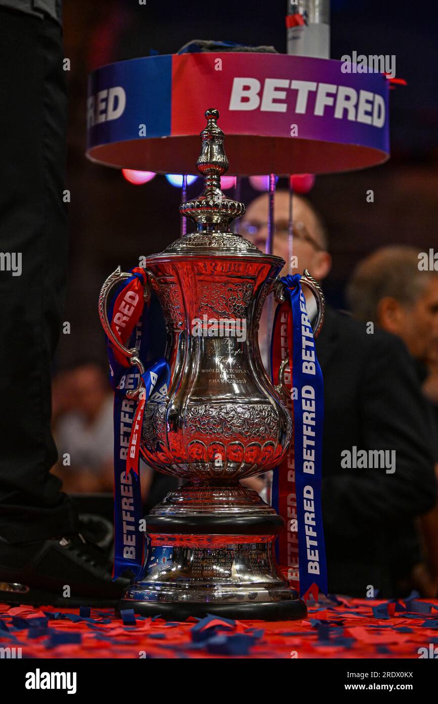 Winter Gardens, Blackpool, UK. 23rd July, 2023. 2023 Betfred World Matchplay Darts Final; The