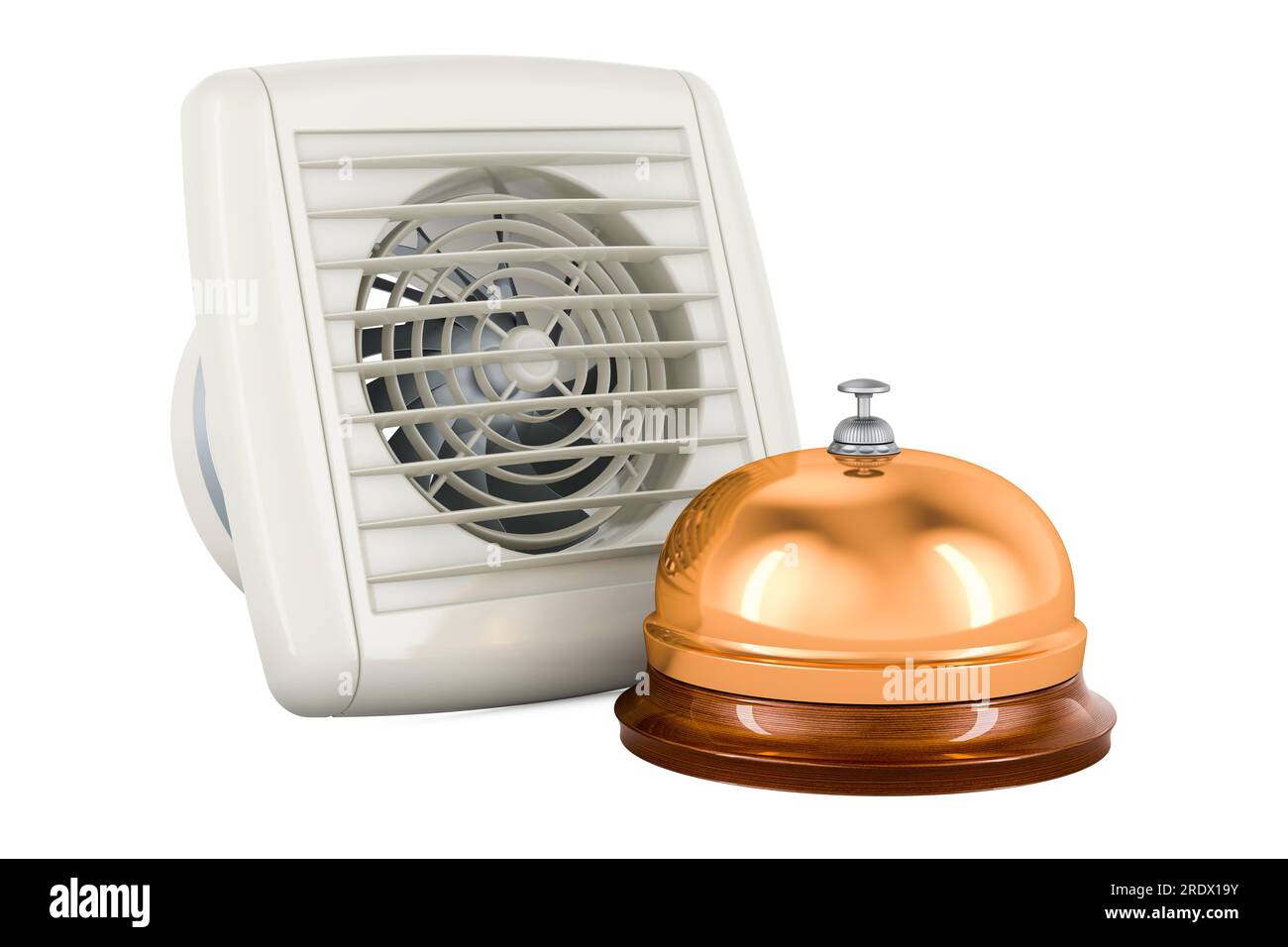 Extractor Fan with reception bell. 3D rendering isolated on white ...