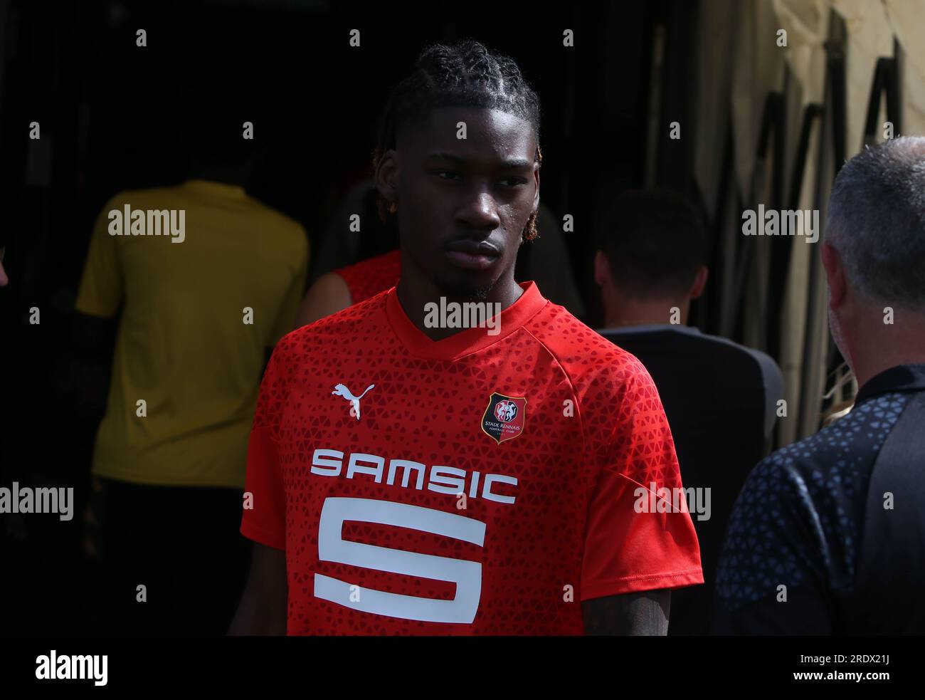 Christopher Wooh of Stade Rennais during the Amical 2023 between Stade  Rennais and US SAINT MALO on July 22, 2023 at La Piverdière in Rennes,  France - Photo Laurent Lairys / PANORAMIC Stock Photo - Alamy