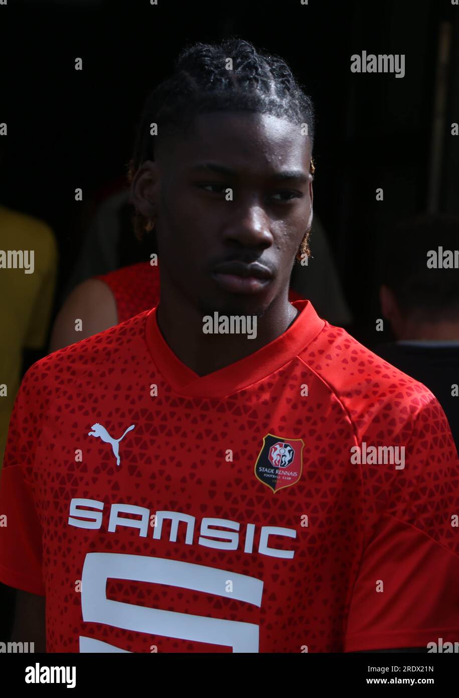 Christopher Wooh of Stade Rennais during the Amical 2023 between Stade  Rennais and US SAINT MALO on July 22, 2023 at La Piverdière in Rennes,  France - Photo Laurent Lairys / PANORAMIC Stock Photo - Alamy