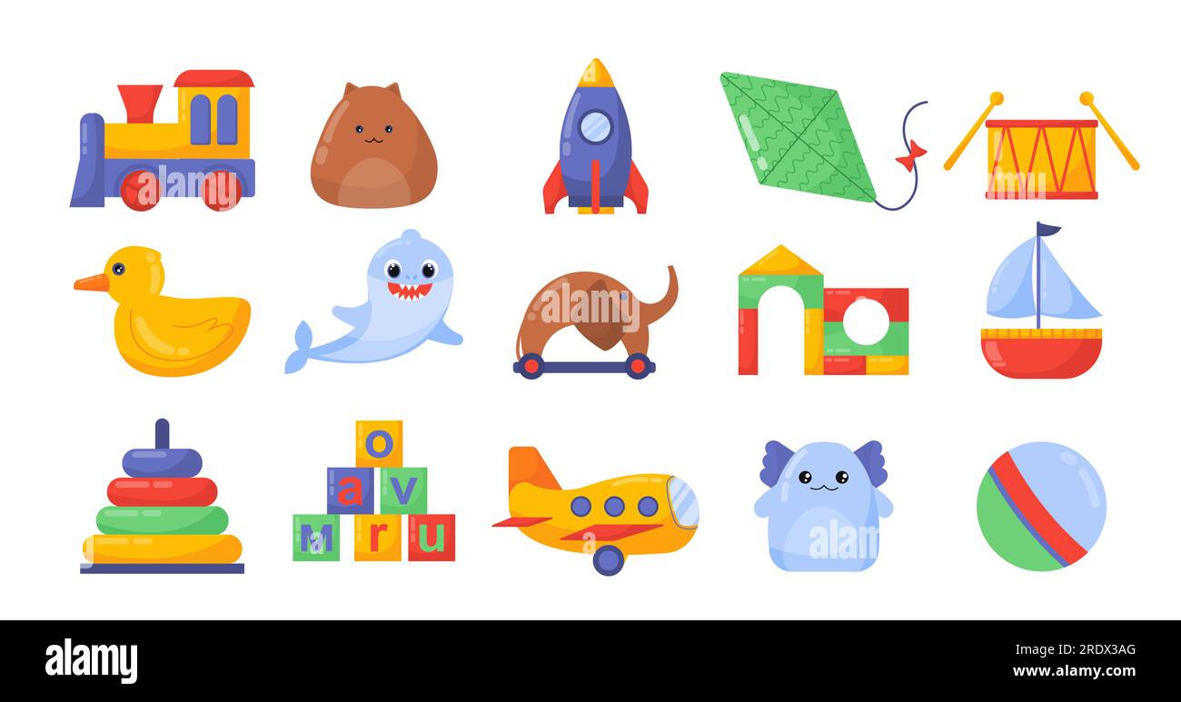 Set of different kids toys Stock Vector Image & Art - Alamy