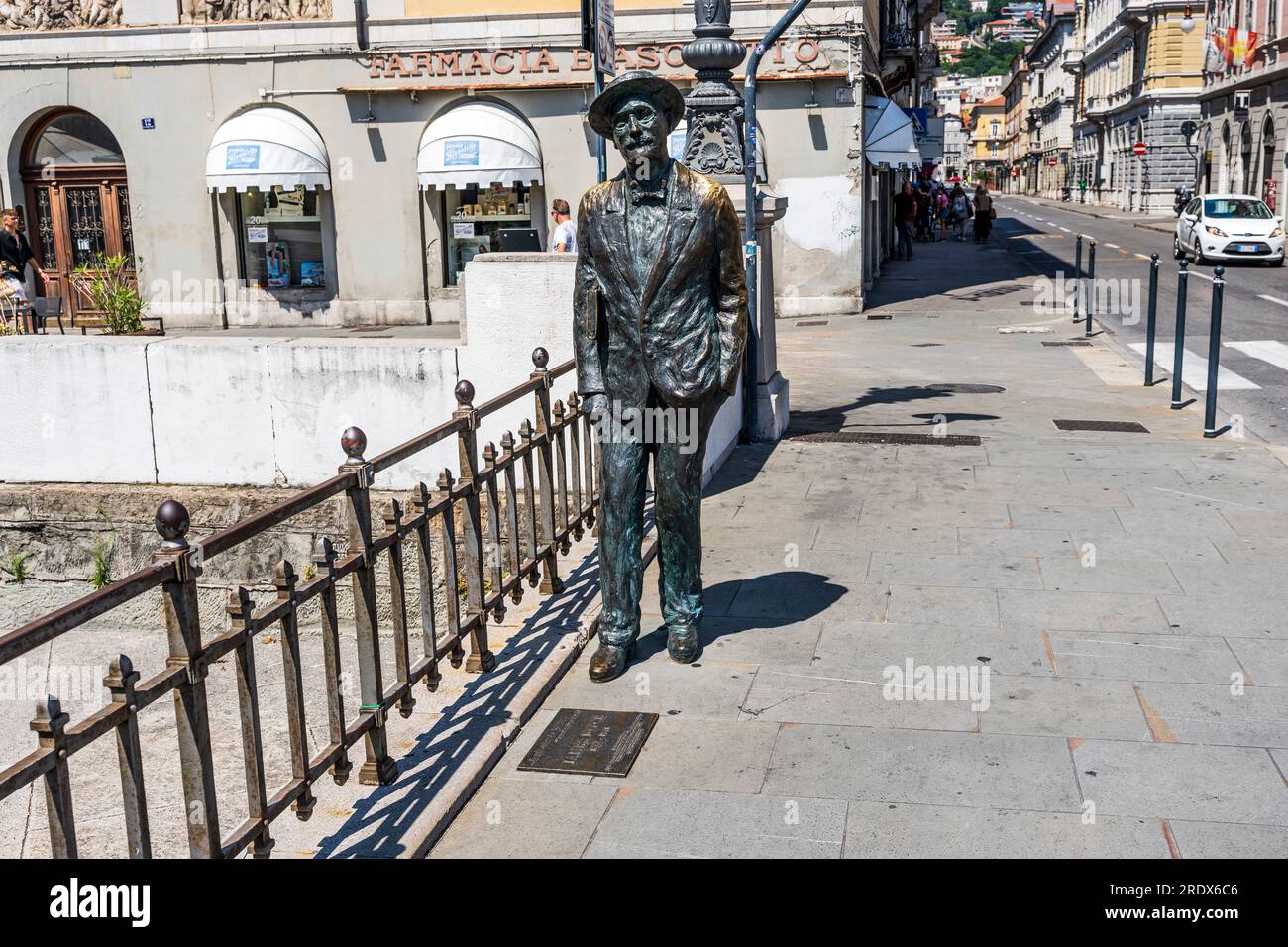 Bronze statue of Irish writer James Joyce on Ponterosso, across Grand ...