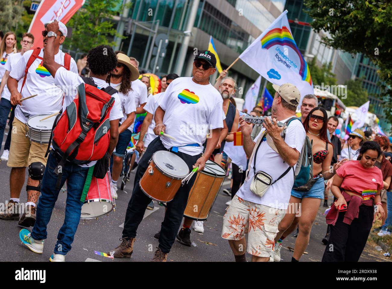 Berlin, Germany July 23 2023: Christopher Street Day. The Berlin Pride Celebration is a pride parade  to celebrate the lesbian, gay, bisexual, transge Stock Photo