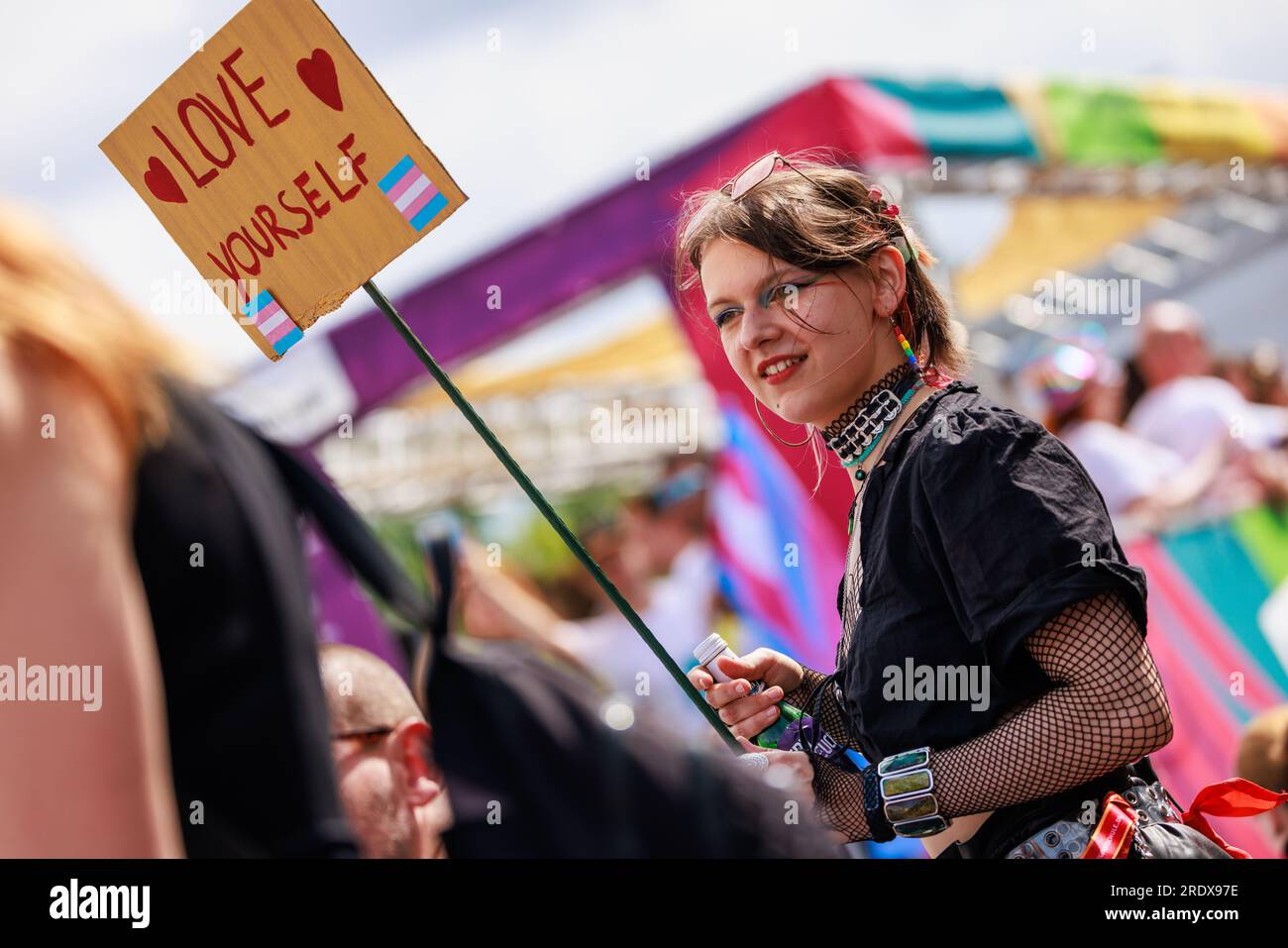 Berlin, Germany July 23 2023: Christopher Street Day. The Berlin Pride Celebration is a pride parade  to celebrate the lesbian, gay, bisexual, transge Stock Photo