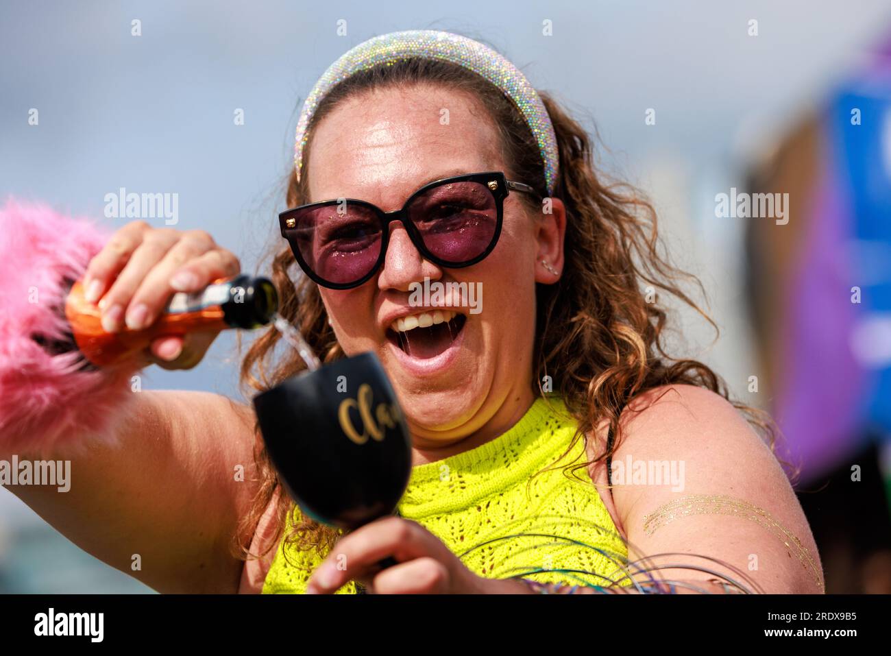 Berlin, Germany July 23 2023: Christopher Street Day. The Berlin Pride Celebration is a pride parade  to celebrate the lesbian, gay, bisexual, transge Stock Photo