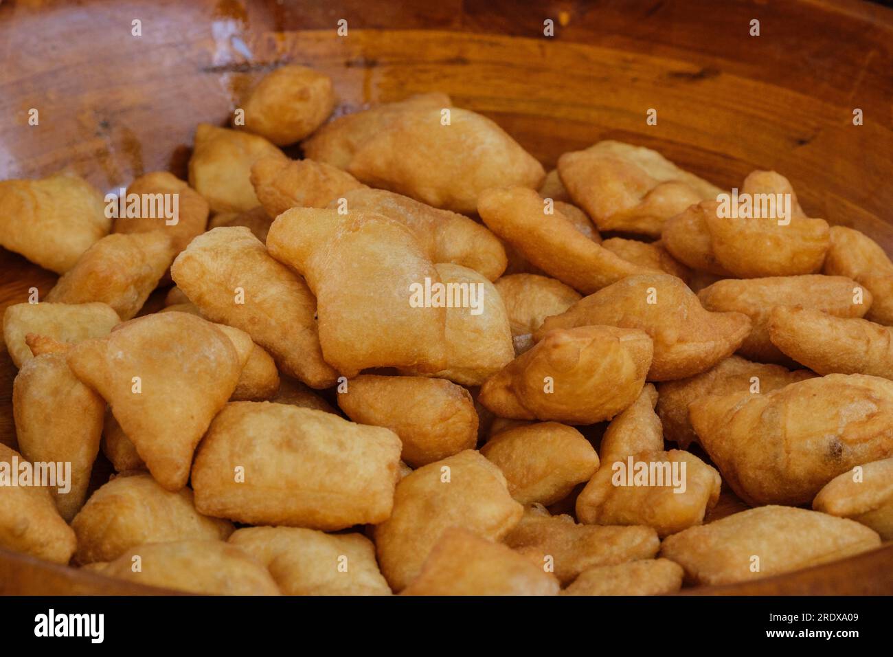 Kazakhstan, Huns Ethno Village. Baursak Pastry. Stock Photo