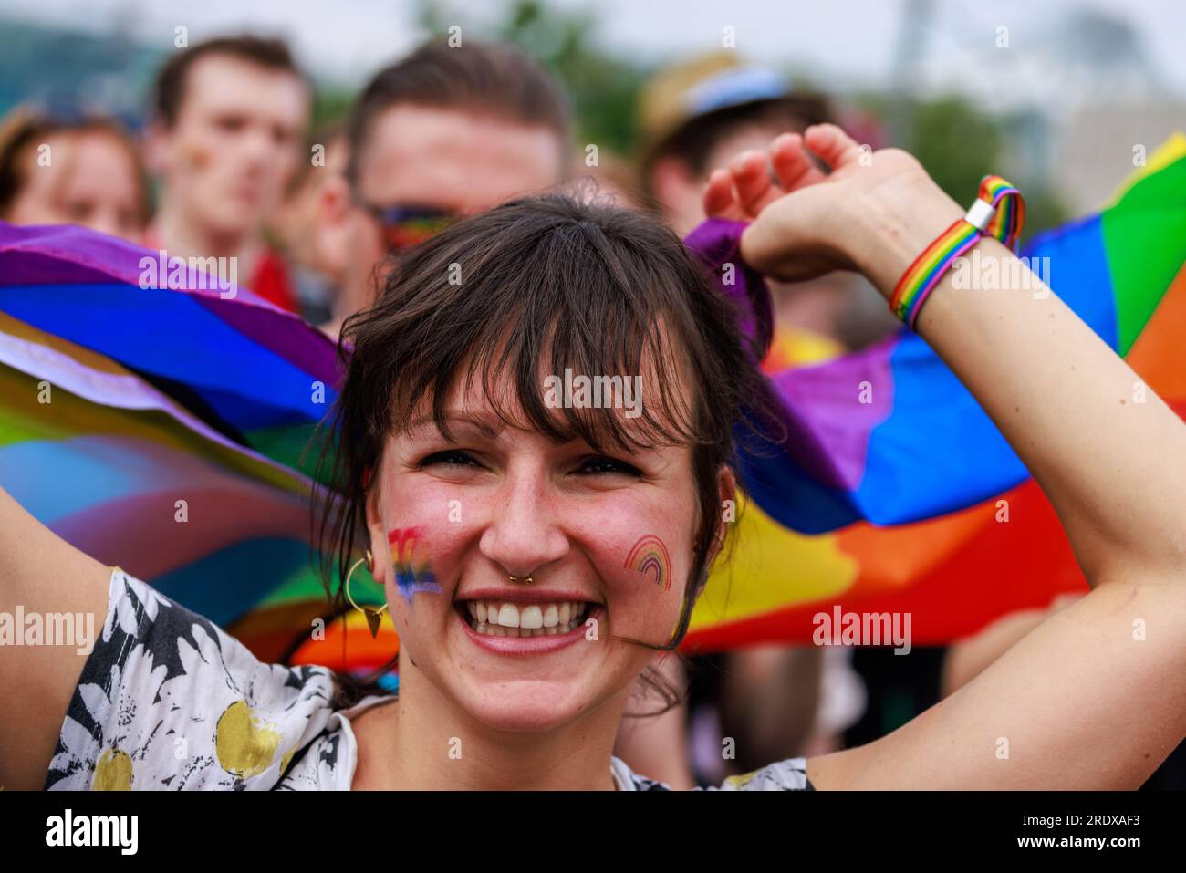 Berlin, Germany July 23 2023: Christopher Street Day. The Berlin Pride Celebration is a pride parade  to celebrate the lesbian, gay, bisexual, transge Stock Photo