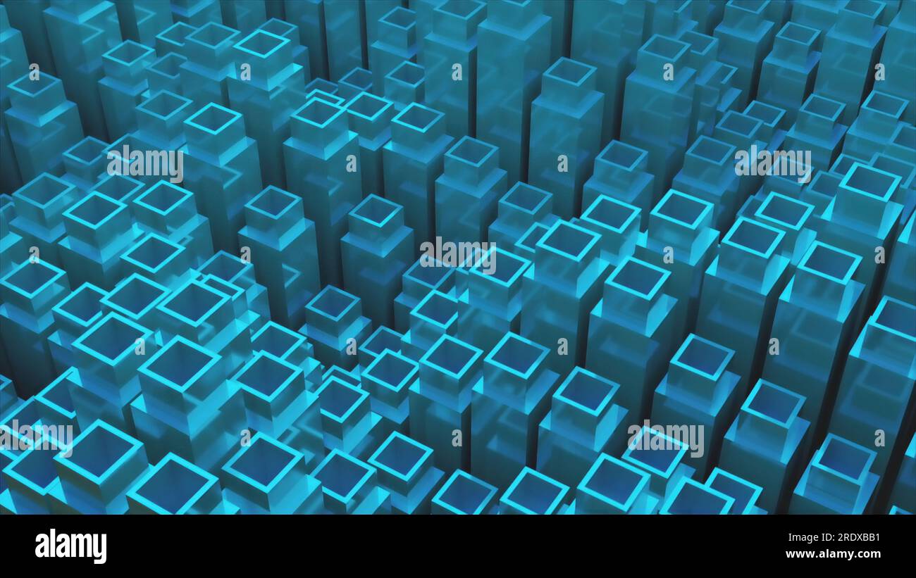 Waves glossy cylinders. Computer generated 3d render Stock Photo