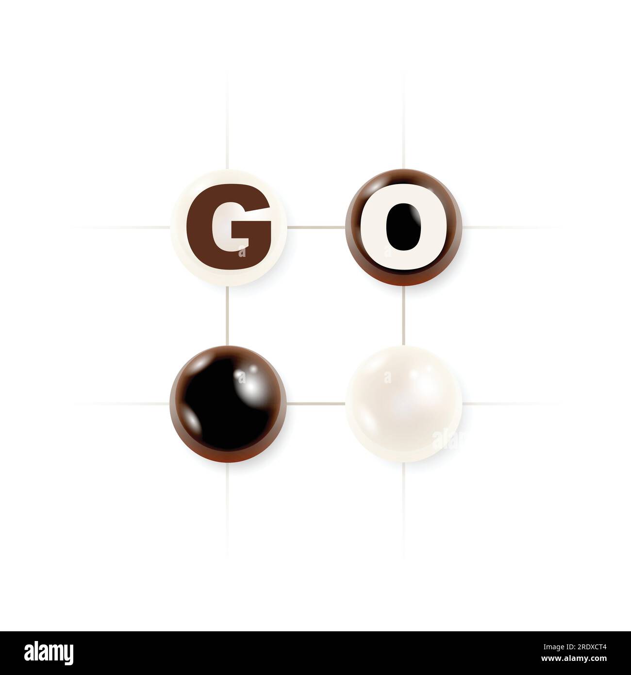 Go game board with shine stones text Stock Vector
