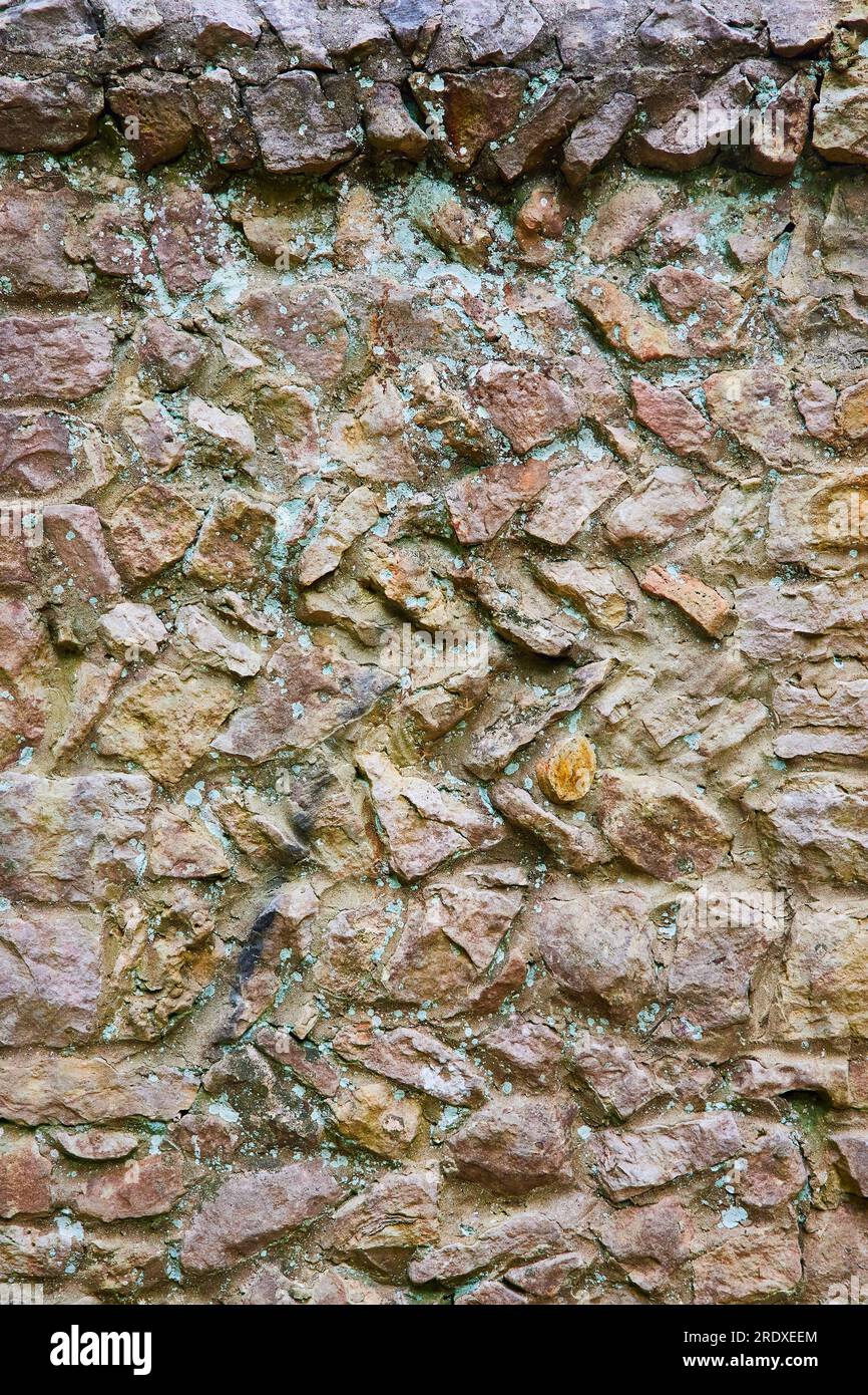 Cobblestone floor, rock wall background asset, various small stones, abstract Stock Photo