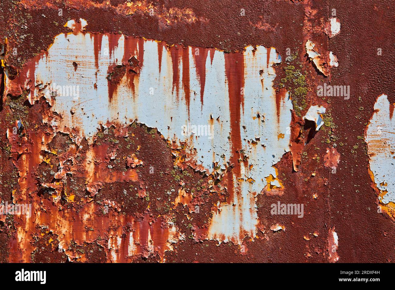 Corroding, dripping bloody metal, chipped paint, rusting wall