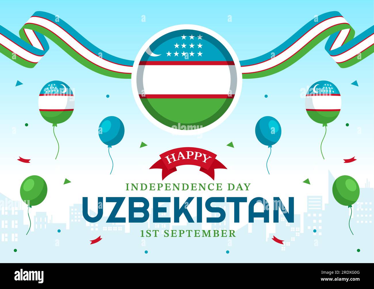Happy Uzbekistan Independence Day Vector Illustration on 1st of ...