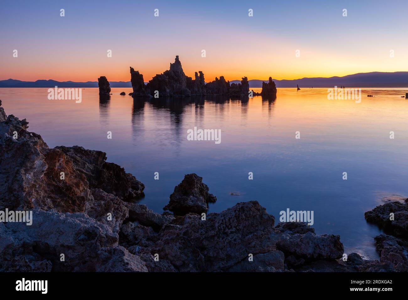 Dawn, Mono Lake, Mono County, California Stock Photo