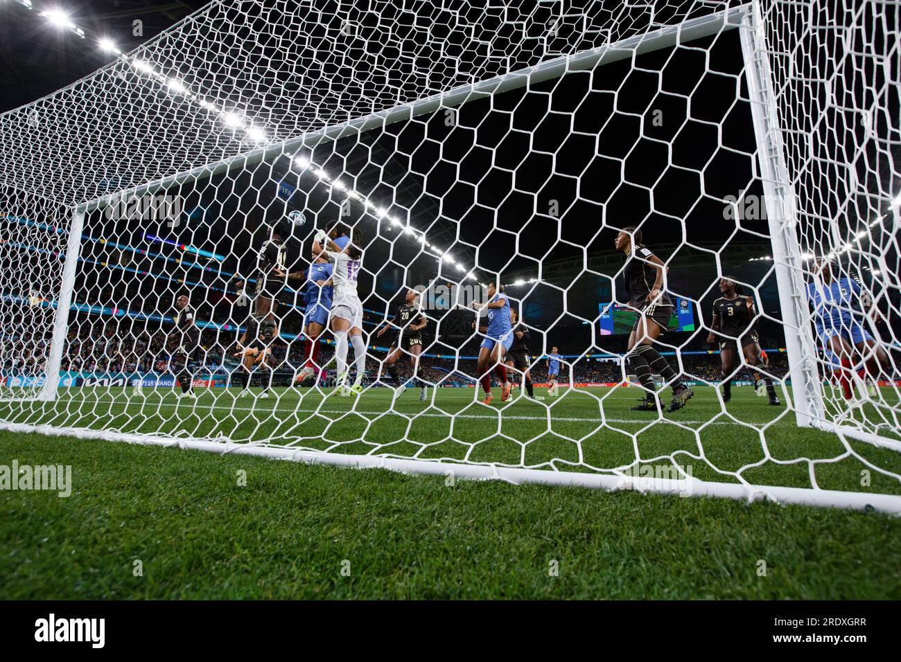 Sydney, Australia. 23rd July, 2023. Goal keeper, Rebecca Spencer of Jamaica punches the ball during the FIFA Women's World Cup 2023 between France and Jamaica at Sydney Football Stadium on July 23, 2023 in Sydney, Australia Credit: IOIO IMAGES/Alamy Live News Stock Photo
