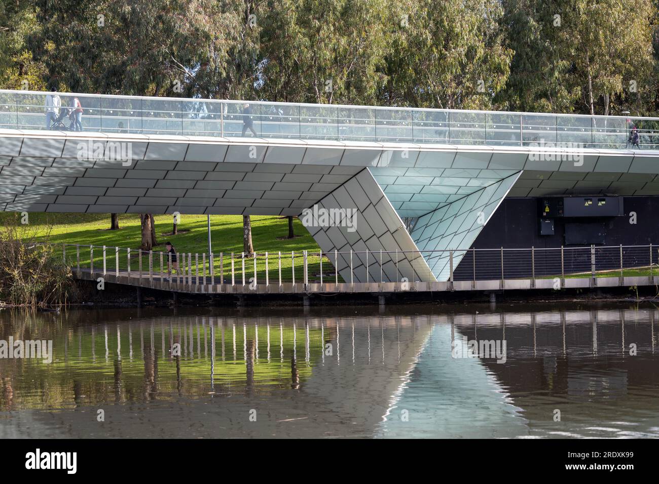 The iconic River Torrens foot bridge in Adelaide South Australia on