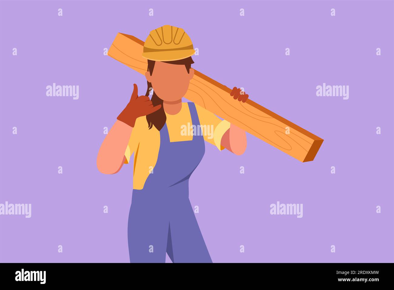 Carpenter carrying timber cartoon hi-res stock photography and images ...